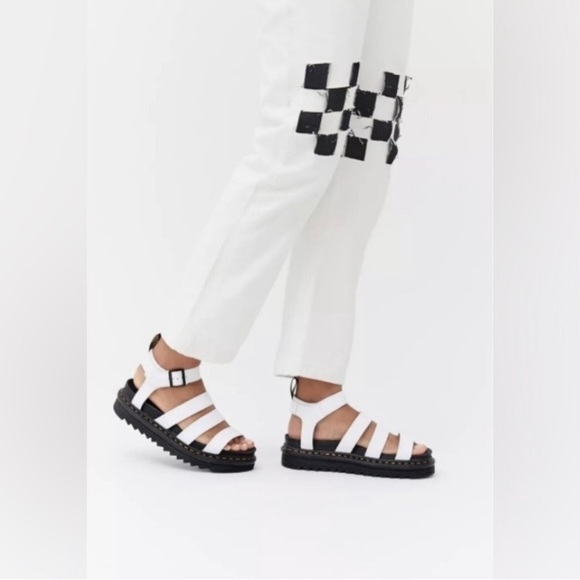 NWOT Dr. Martens BLAIRE HYDRO LEATHER STRAP SANDALS, US Size 5 White - Picture 3 of 9